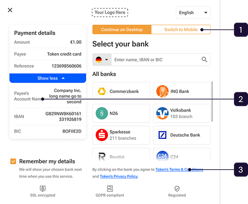 Bank Selection Screen